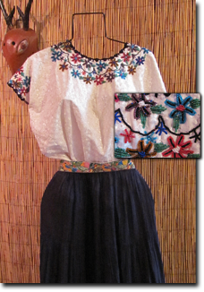 beaded huipil